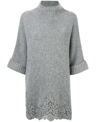 Женский серый шерстяной свитер от Ermanno Scervino