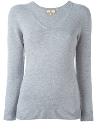 Женский серый шерстяной свитер от Fay