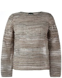 Женский серый шерстяной свитер от Giorgio Armani