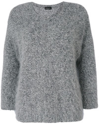 Женский серый шерстяной свитер от Roberto Collina