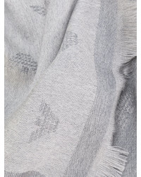 Мужской серый шерстяной шарф от Emporio Armani