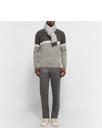 Мужской серый шерстяной шарф