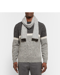 Мужской серый шерстяной шарф