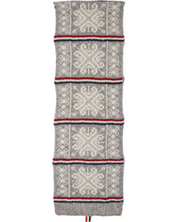 Мужской серый шерстяной шарф от Thom Browne