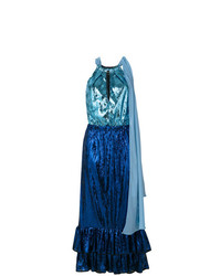 Синее вечернее платье с пайетками от Christian Pellizzari