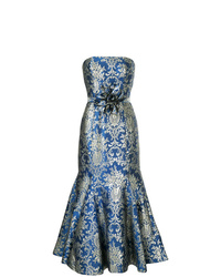Синее вечернее платье с принтом от Bambah