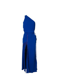Синее вечернее платье с разрезом от CHRISTOPHER ESBER