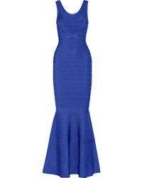 Синее вечернее платье от Herve Leger