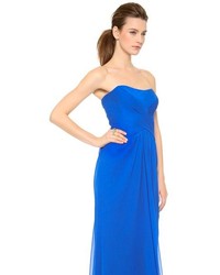 Синее вечернее платье от Monique Lhuillier