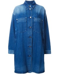 Женское синее джинсовое пальто от MM6 MAISON MARGIELA