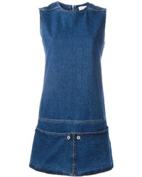 Синее джинсовое платье прямого кроя от Courreges