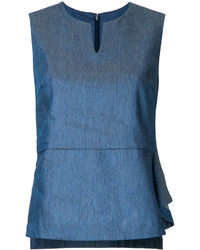 Синее джинсовое платье прямого кроя от ESTNATION
