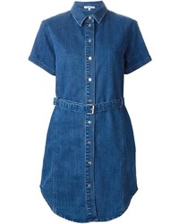 Синее джинсовое платье-рубашка от Carven
