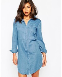 Синее джинсовое платье-рубашка от Warehouse