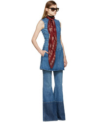 Синее джинсовое платье от Alexander McQueen