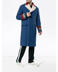 Синее длинное пальто от Gucci