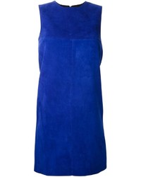 Синее замшевое платье прямого кроя от Dion Lee