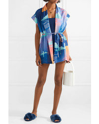 Синее кимоно с принтом от Double Rainbouu