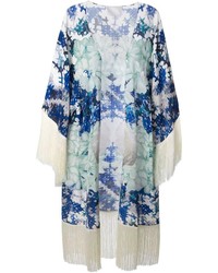 Синее кимоно с цветочным принтом от Athena