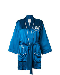 Синее кимоно с цветочным принтом от Forte Forte