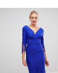 Синее кружевное облегающее платье от Little Mistress Tall