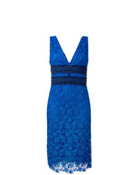 Синее кружевное платье-футляр от Dvf Diane Von Furstenberg