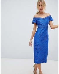 Синее кружевное платье-футляр от Little Mistress