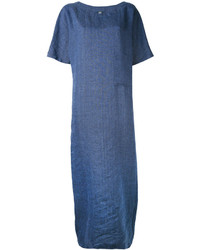 Синее льняное платье-макси от Eleventy