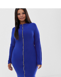Синее облегающее платье от Fashionkilla Plus