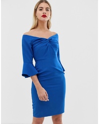 Синее облегающее платье от Paper Dolls