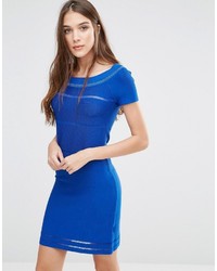 Синее облегающее платье