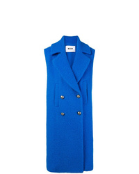 Синее пальто без рукавов от MSGM