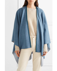 Синее пальто-накидка от Agnona