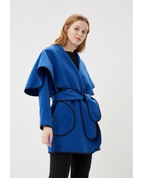 Синее пальто-накидка от Magwear