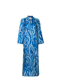 Синее платье-макси с принтом от La Doublej