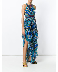 Синее платье-миди со складками от TALITHA