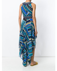 Синее платье-миди со складками от TALITHA