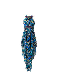 Синее платье-миди со складками от TALITHA