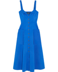Синее платье-миди от Saloni