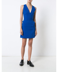 Синее платье прямого кроя от Thierry Mugler
