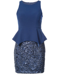 Синее платье с пайетками от Aidan Mattox
