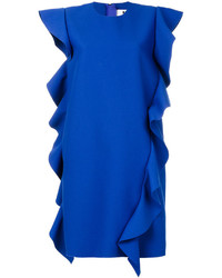 Синее платье с рюшами от MSGM