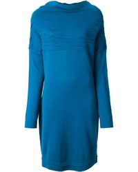Синее платье-свитер