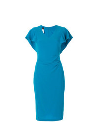 Синее платье-футляр от Talbot Runhof