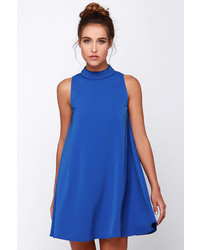 Синее свободное платье