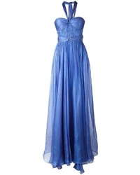 Синее шелковое вечернее платье от Maria Lucia Hohan