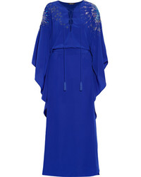 Синее шелковое вечернее платье от Roberto Cavalli