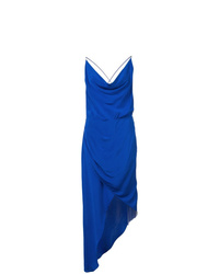 Синее шелковое платье-комбинация от Haney
