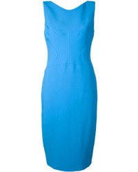 Синее шелковое платье-миди от Antonio Berardi