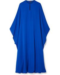 Синее шелковое платье-миди от Reem Acra